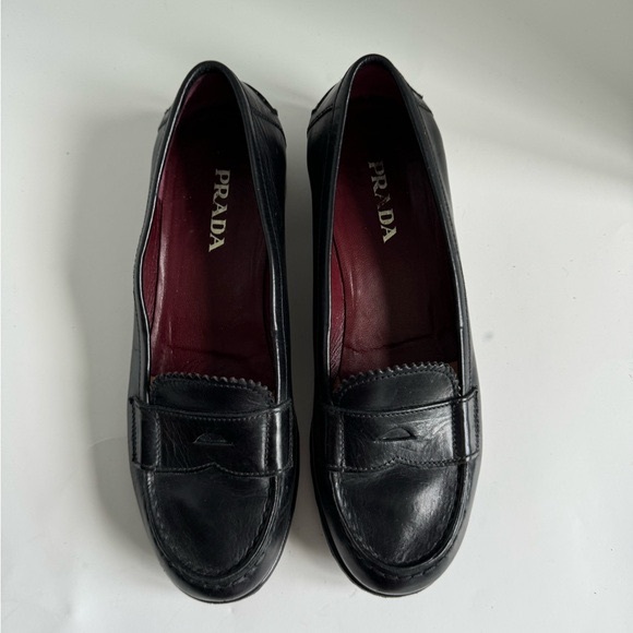 Prada Shoes - Prada black leather loafers Size EU 37.5